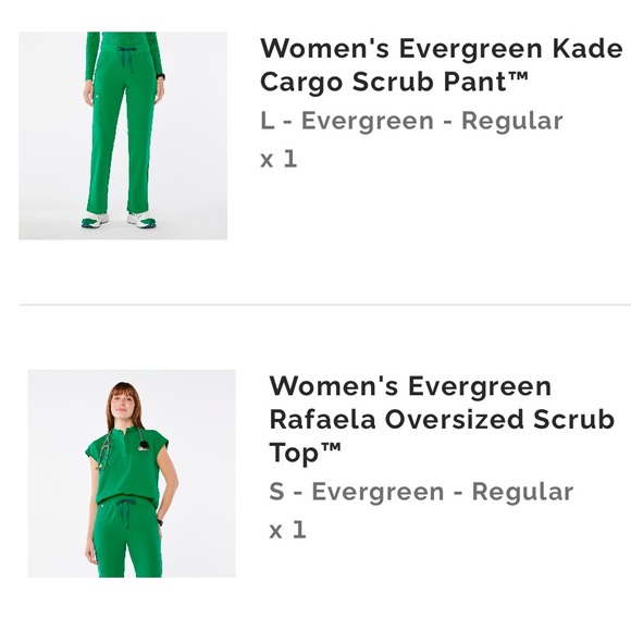 Figs Evergreen Women's scrub 3pc set - Picture 1 of 8